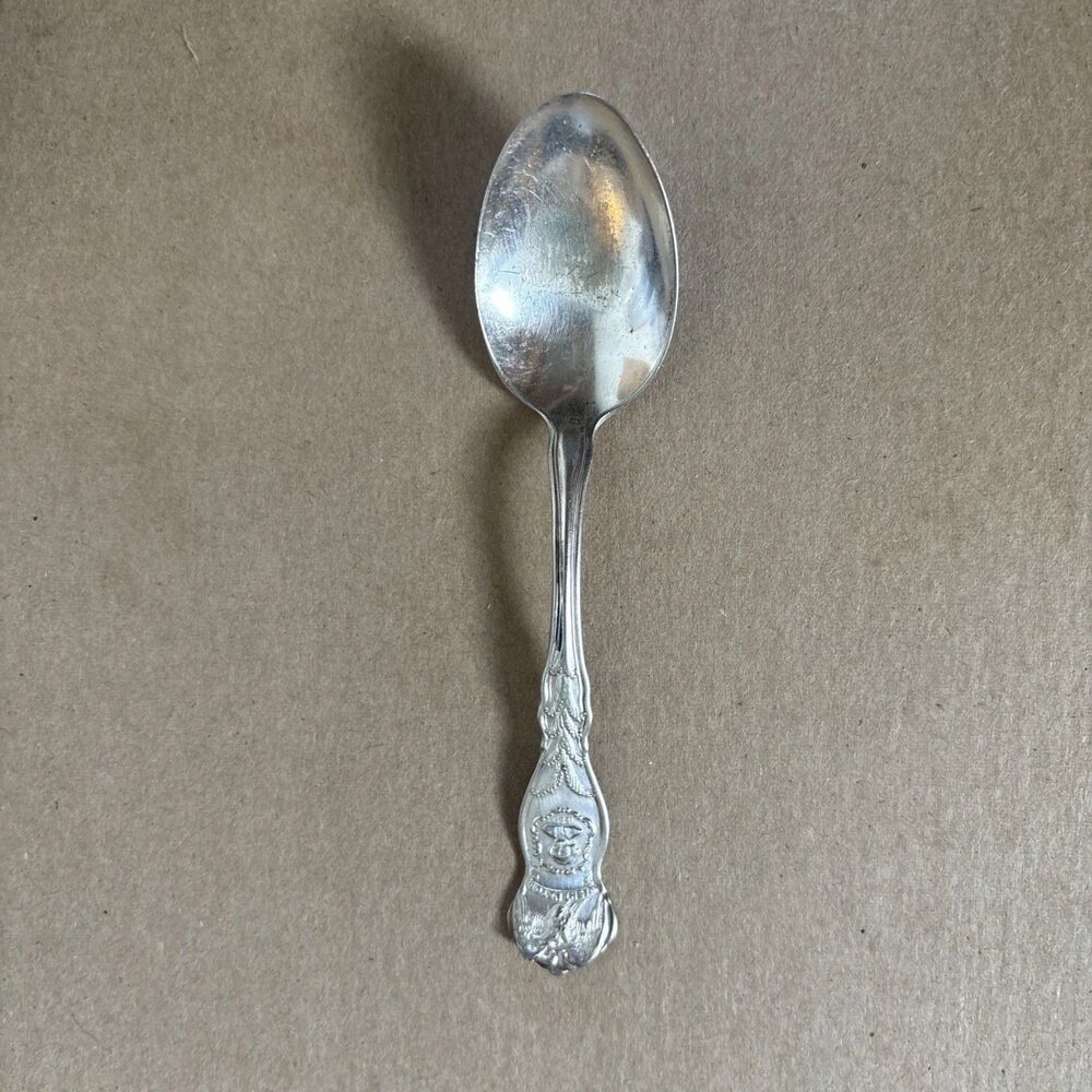 Wm Rogers And Sons AA Antique Washington State 1889 Silver Plate Souvenir Spoon